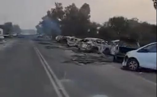 Ужасающие кадры дороги между кибуцем Бери и Реим: видео