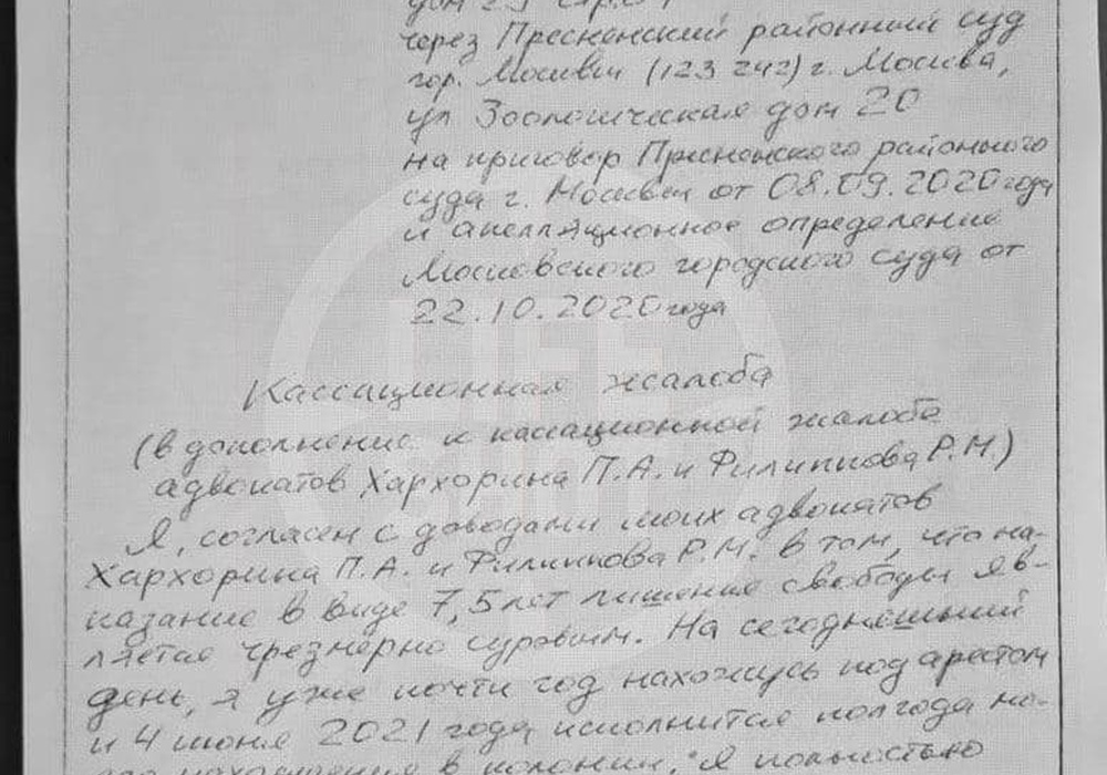 Ефремов считает "чрезмерно суровым" свое наказание